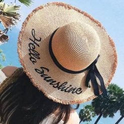 "Hello Sunshine" Floppy Sun Straw Hat