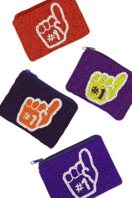 #1 Hand Seed Beaded Coin Purse | Game Day Bags
