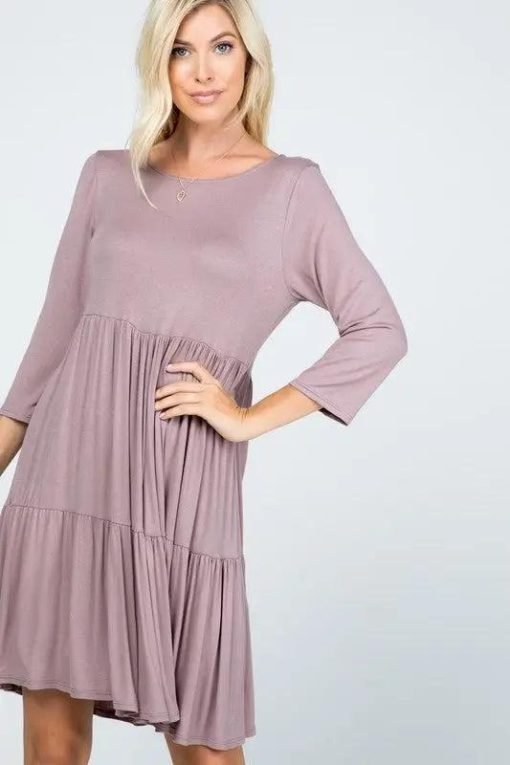 3/4 Sleeve Tiered Dress - Image 5