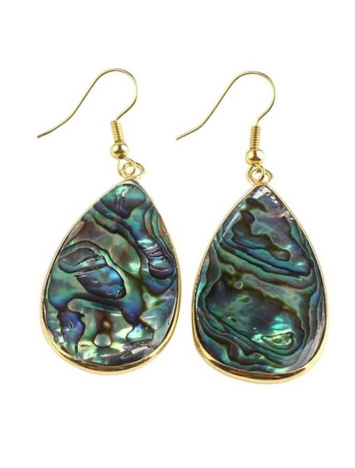 Abalone Shell Earrings - Teardrop Dangle Earrings - Image 3