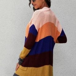 Abigail Colorblock Open Front Knit Cardigan