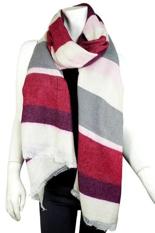 Addison Multicolor Striped Fringe Scarf Scarves
