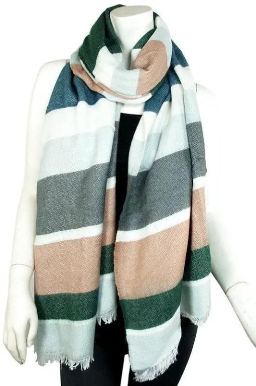 Addison Multicolor Striped Fringe Scarf Scarves - Image 3