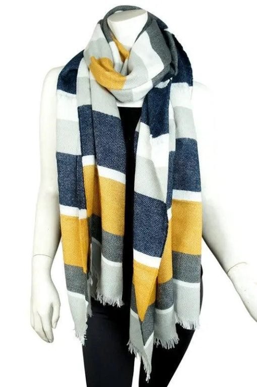 Addison Multicolor Striped Fringe Scarf Scarves - Image 4