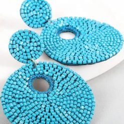 Circular Seed Bead Post Earrings