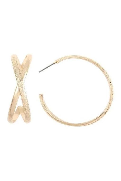 Crisscross Post Hoop Earrings Jewelry