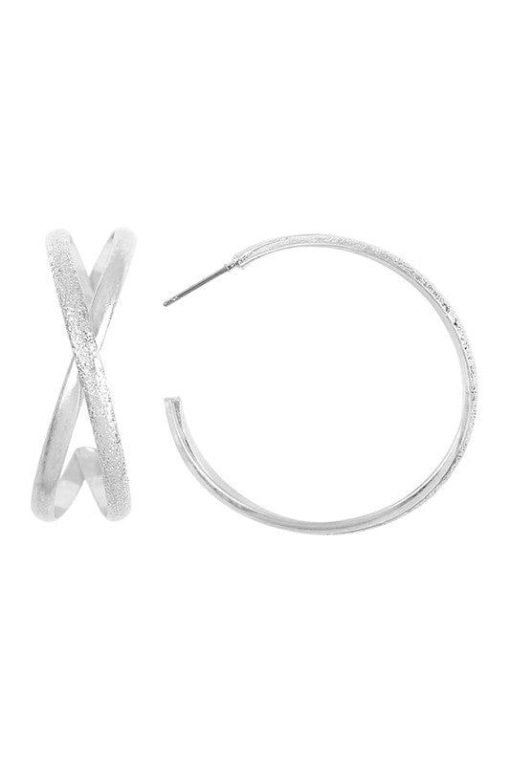 Crisscross Post Hoop Earrings Jewelry - 画像 (3)