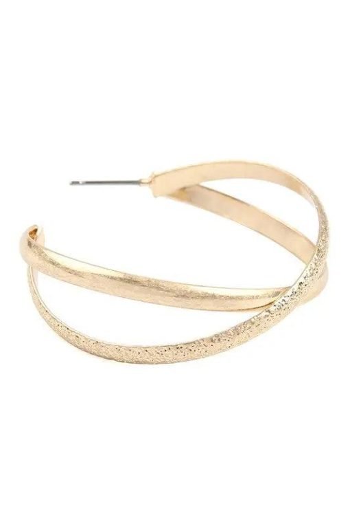 Crisscross Post Hoop Earrings Jewelry - 画像 (4)