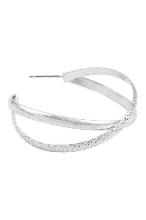 Crisscross Post Hoop Earrings Jewelry - 画像 (5)
