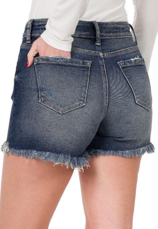 Dark Wash Denim Shorts - 4" Inseam - Womens Denim Shorts - 画像 (6)