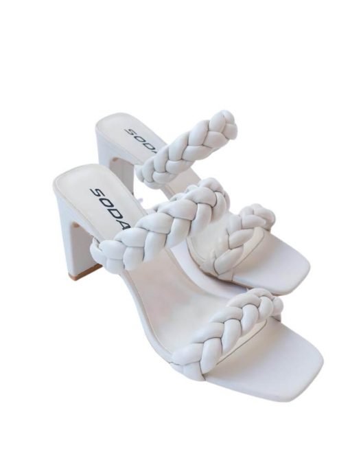 Double Braided Square Toe Block Heels | Women's Summer Heels - Image 5