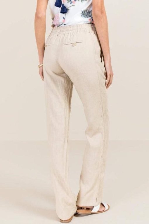 Drawstring Linen Pants | Wide Leg Pants - 画像 (6)