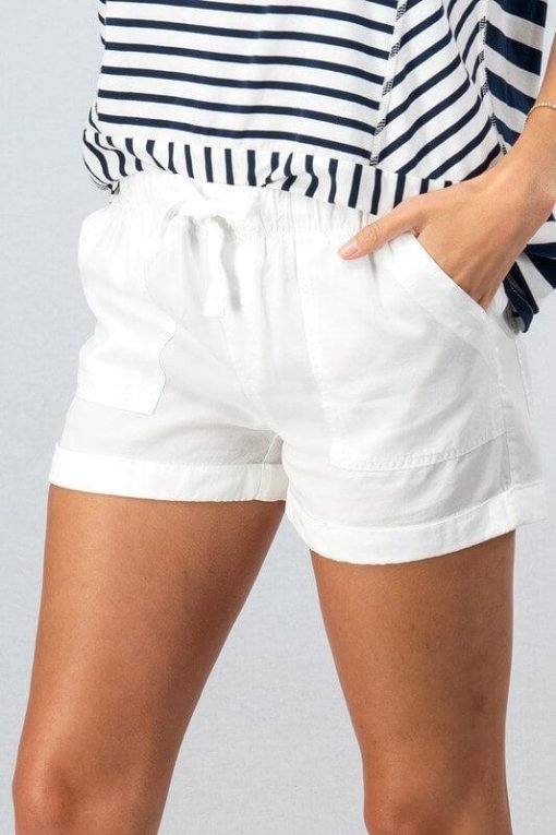 Drawstring Tencel Shorts | Women's Drawstring Shorts - Image 3