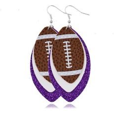 Faux Leather Vintage Football Hook Earrings | Black Friday Deals