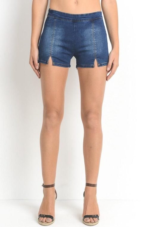 Flat Front Dressy Denim Shorts - 画像 (4)