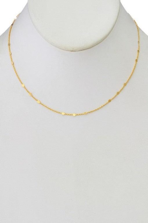 Flat Round Chain Necklace Jewelry