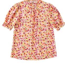 Boho Floral Ruffle Short Sleeve Blouse | Ruffle, Sleeve Puff Sleeve