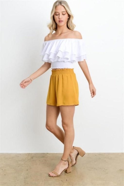 Flowy Smocked Waist Shorts | Lined Shorts Gameday - 画像 (6)