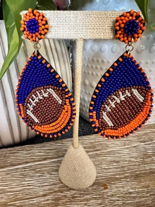 Football Teardrop Bead Stud Earrings - 画像 (5)