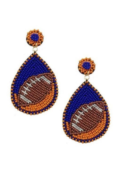 Football Teardrop Bead Stud Earrings - 画像 (6)
