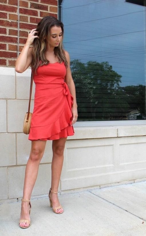 Frill Detail Wrap Dress | Women's Wrap Dress - Image 3