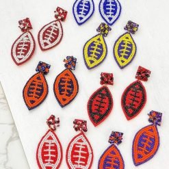 Football Beaded Earrings | Game Day Earrings