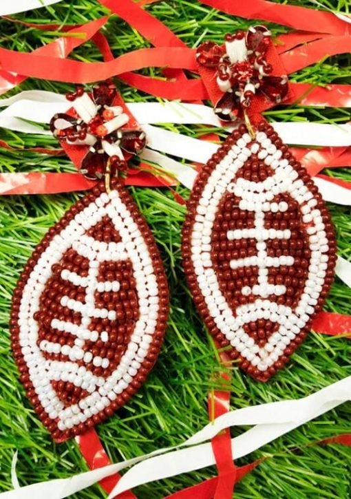 Football Beaded Earrings | Game Day Earrings - 画像 (4)