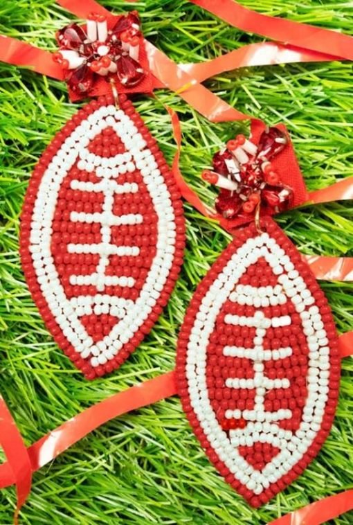 Football Beaded Earrings | Game Day Earrings - 画像 (5)