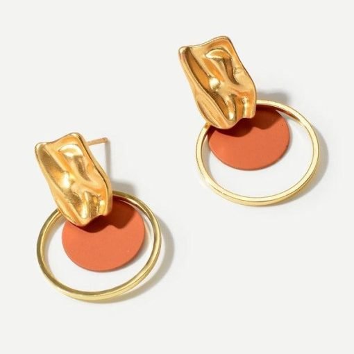 Geo Hammered Dangle Earrings Jolie Vaughan Mature Women's Clothing Online Boutique — изображение 3