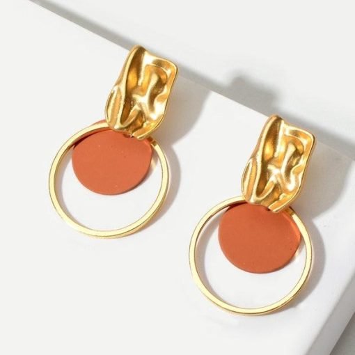 Geo Hammered Dangle Earrings Jolie Vaughan Mature Women's Clothing Online Boutique — изображение 4