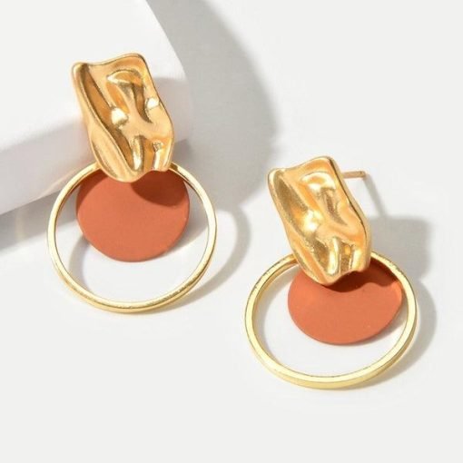 Geo Hammered Dangle Earrings Jolie Vaughan Mature Women's Clothing Online Boutique — изображение 5
