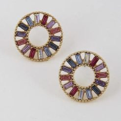 Girly Gemstone Stud Earrings Earrings