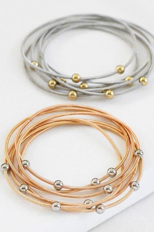 Gold Beaded Guitar String Bracelet Set — изображение 4