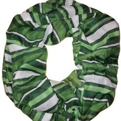 Green White Striped Infinity Scarf | Mature Women's Accessories