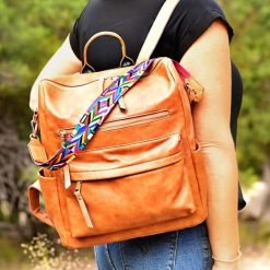 Convertible Backpack Purse – Adjustable & Vegan Leather