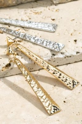 Hammered Drop Earrings Jewelry