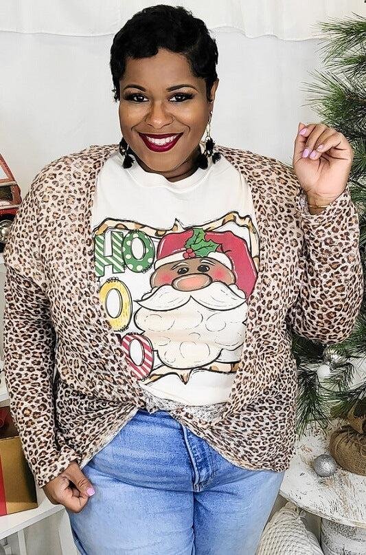 Ho Ho Ho Whimsical Santa T-Shirt | Holiday Graphic Tees - 画像 (4)