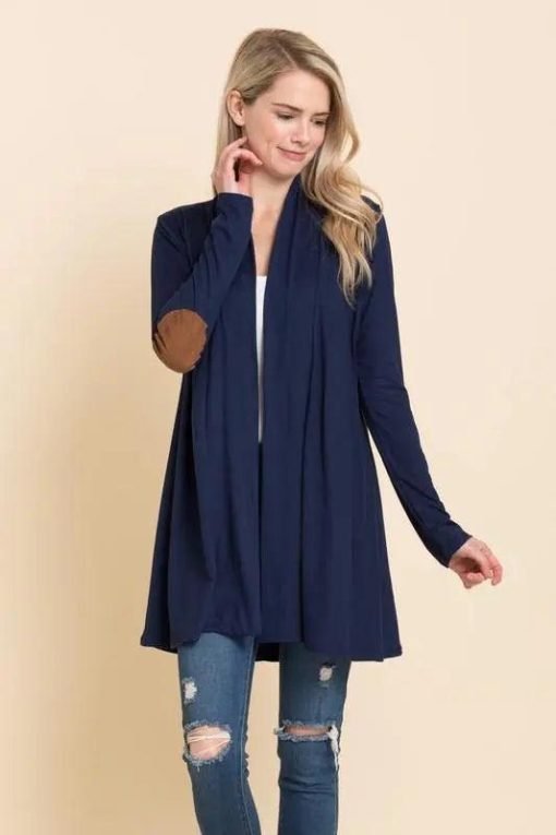 Jacqueline Cardigan with Suede Patches Outerwear
