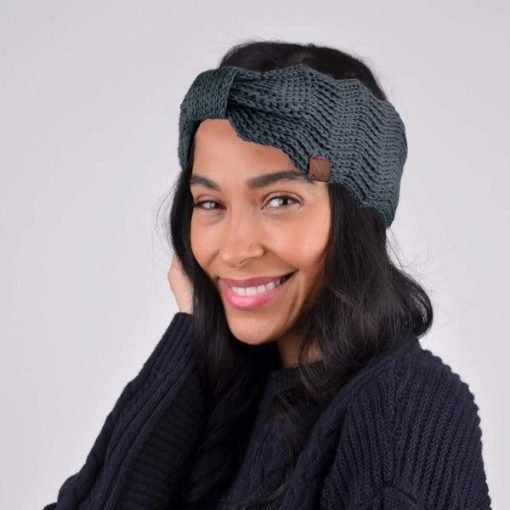 Knotted Bow-Front Chunky Knit Headband - Image 4
