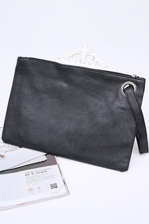 Versatile Oversized Clutch Handbag with Zipper and Inside Pocket - Image 6