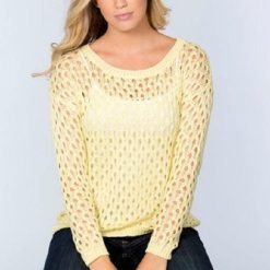 Lightweight Yellow Honeycomb Sweater