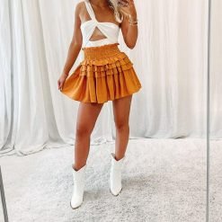 Smocked Tiered Skirt – Marigold