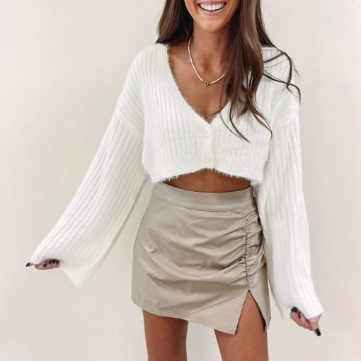 Ultra Cropped Fuzzy Cardigan - Image 4