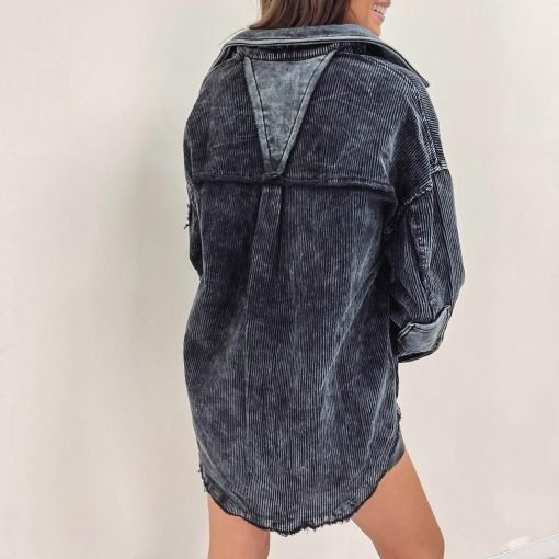 Vintage Black Corded Shacket - 画像 (4)