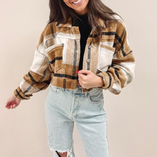 Cropped Mustard Flannel - 画像 (4)
