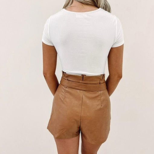 Kerrie Faux Leather Shorts - Image 5