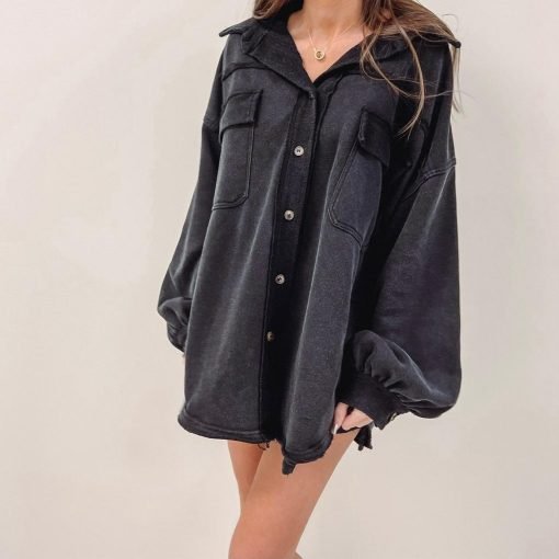 Olson Shacket – Black - 画像 (4)