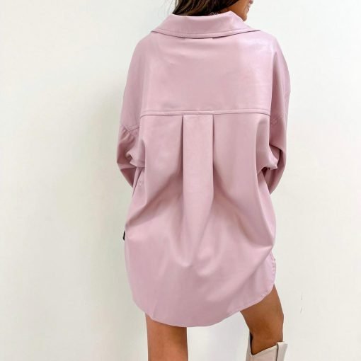 Pink Leather Shacket - 画像 (6)