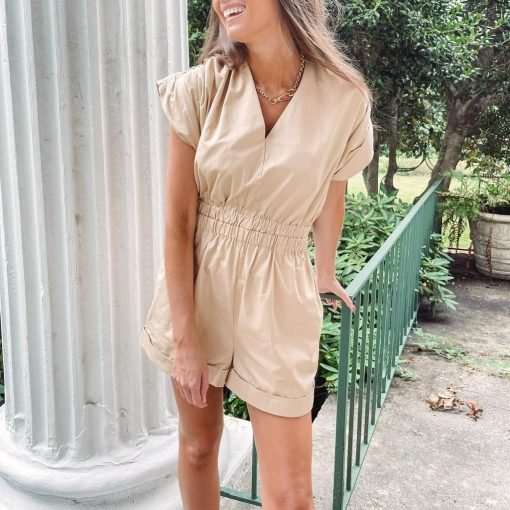 Ruched Shoulder Romper - 画像 (3)