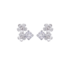 Double Stud Earrings S925 Sterling Silver Creative B018